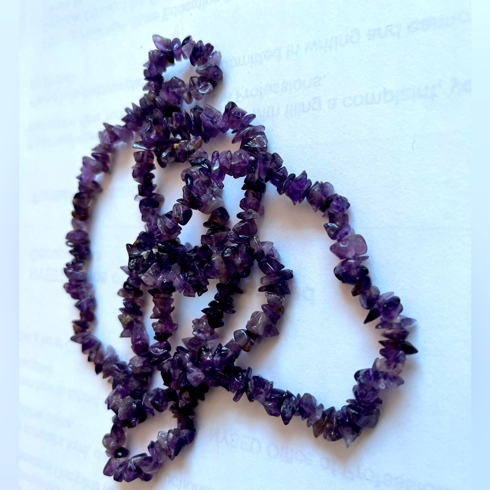Violet Crystal Necklace Long 15.5” drop or use to reflect light rays in home